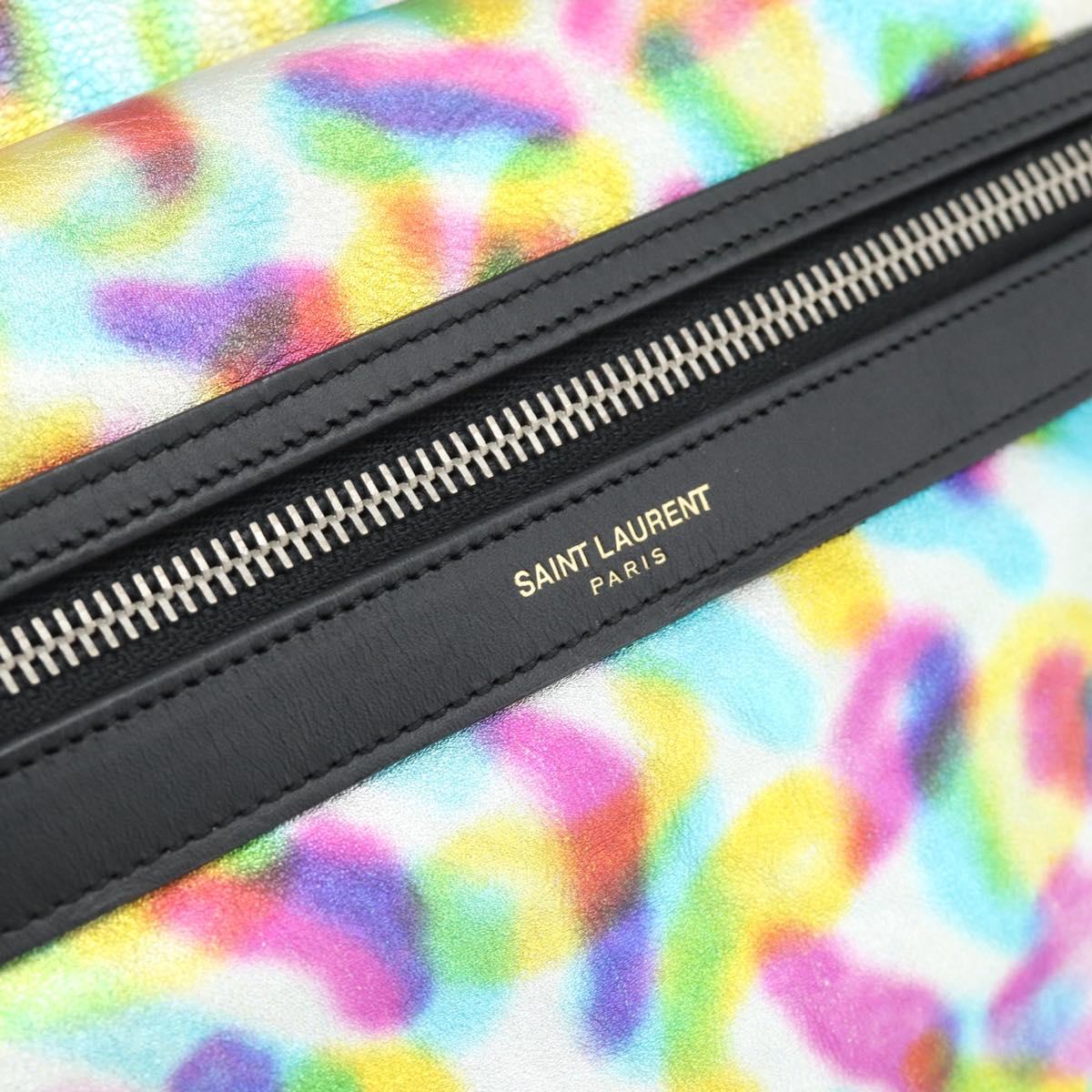 SAINT LAURENT Backpack Leather Multicolor Silver 326865 Auth ka5357M