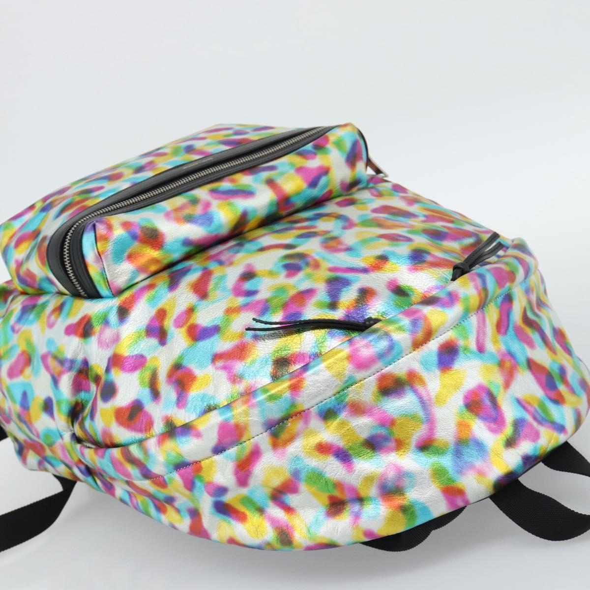 SAINT LAURENT Backpack Leather Multicolor Silver 326865 Auth ka5357M