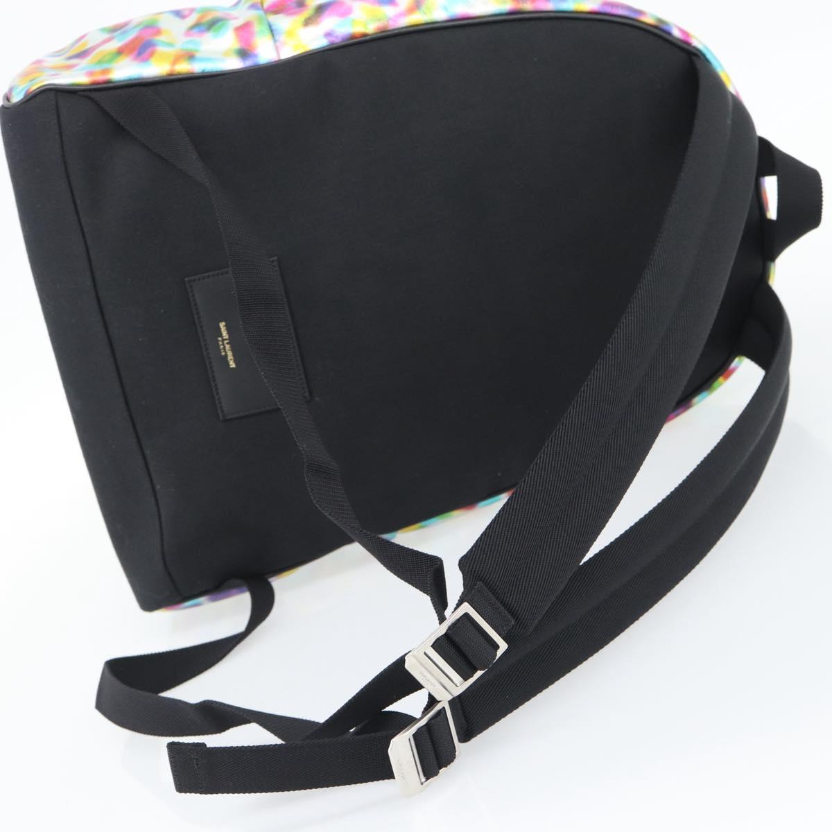 SAINT LAURENT Backpack Leather Multicolor Silver 326865 Auth ka5357M