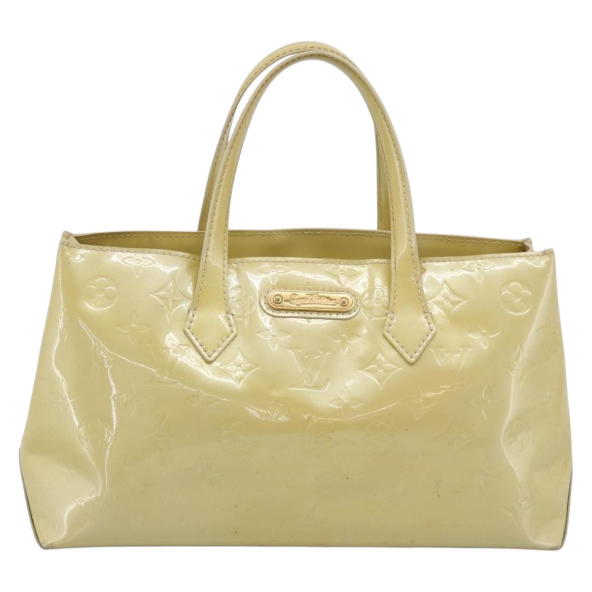 LOUIS VUITTON Monogram Vernis Wilshire PM Hand Bag Broncorail M91452 Auth ka5366