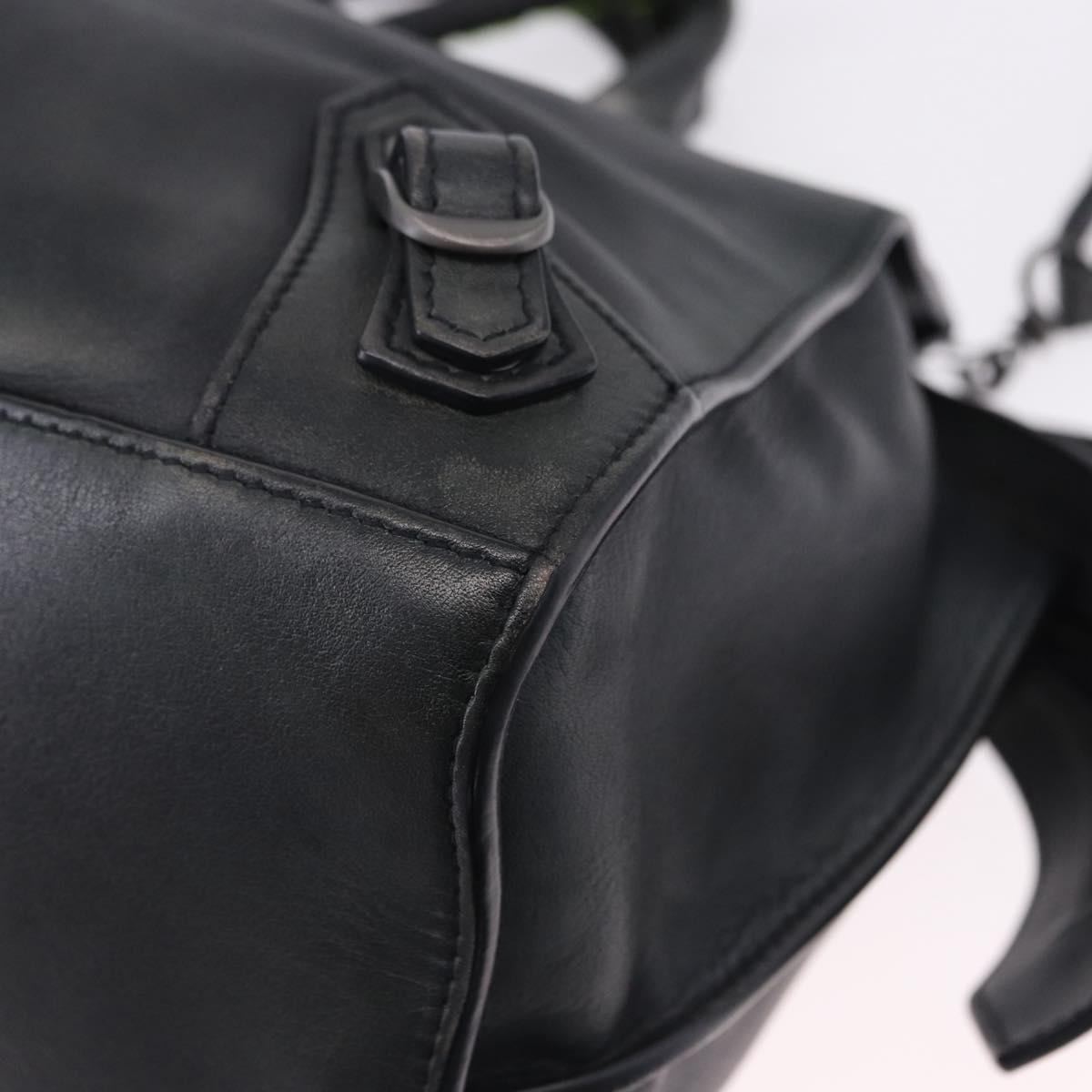BALENCIAGA Le City Hand Bag Leather Navy Silver 684907 Auth ka5367SAM