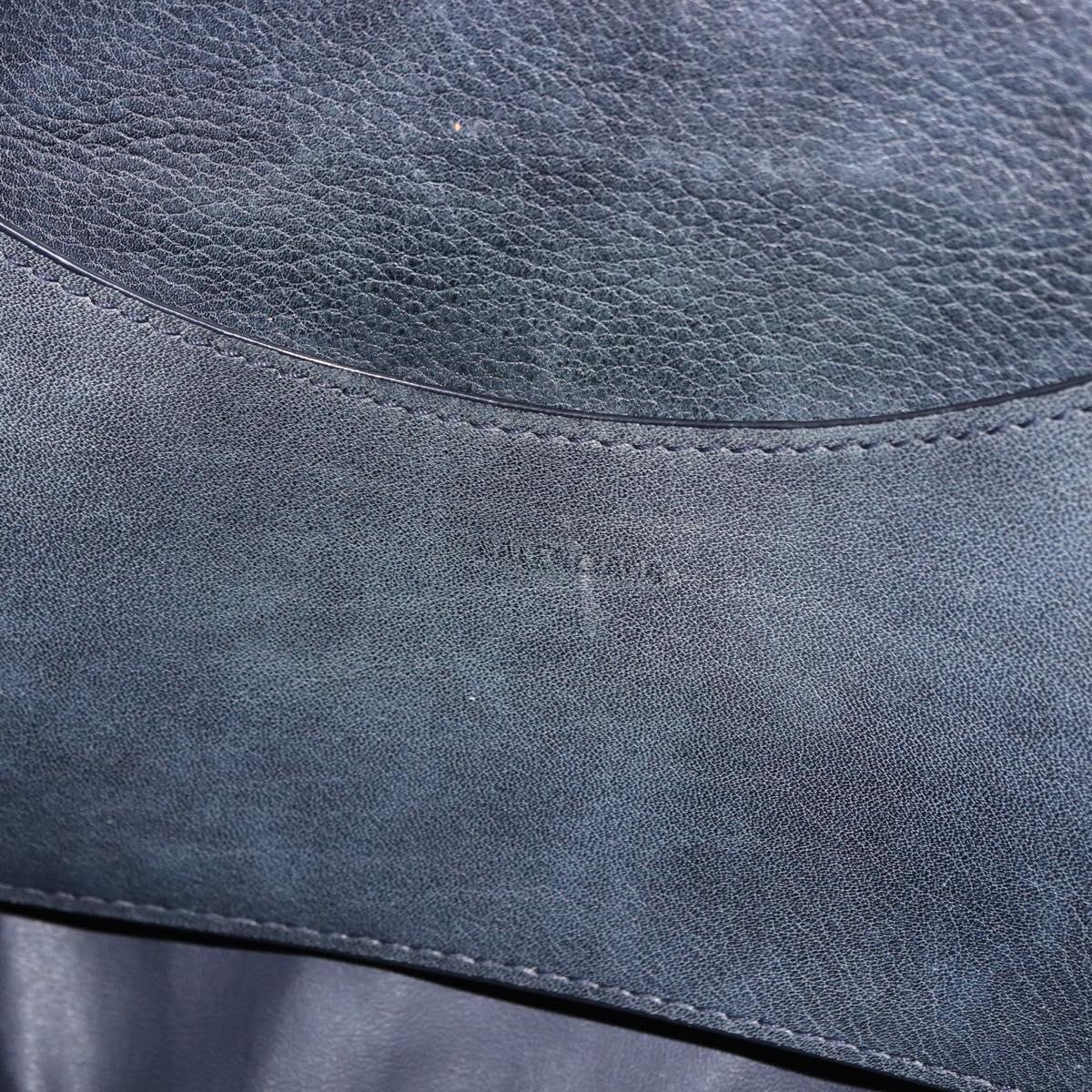 BALENCIAGA Le City Hand Bag Leather Navy Silver 684907 Auth ka5367SAM