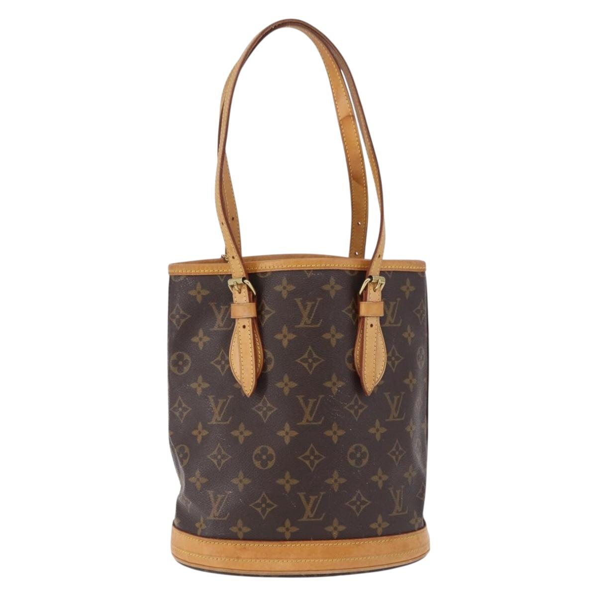 LOUIS VUITTON Monogram Bucket PM Shoulder Bag M42238 LV Auth ka5369
