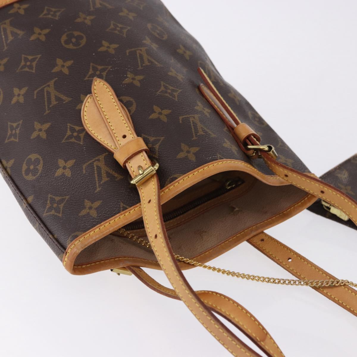 LOUIS VUITTON Monogram Bucket PM Shoulder Bag M42238 LV Auth ka5369