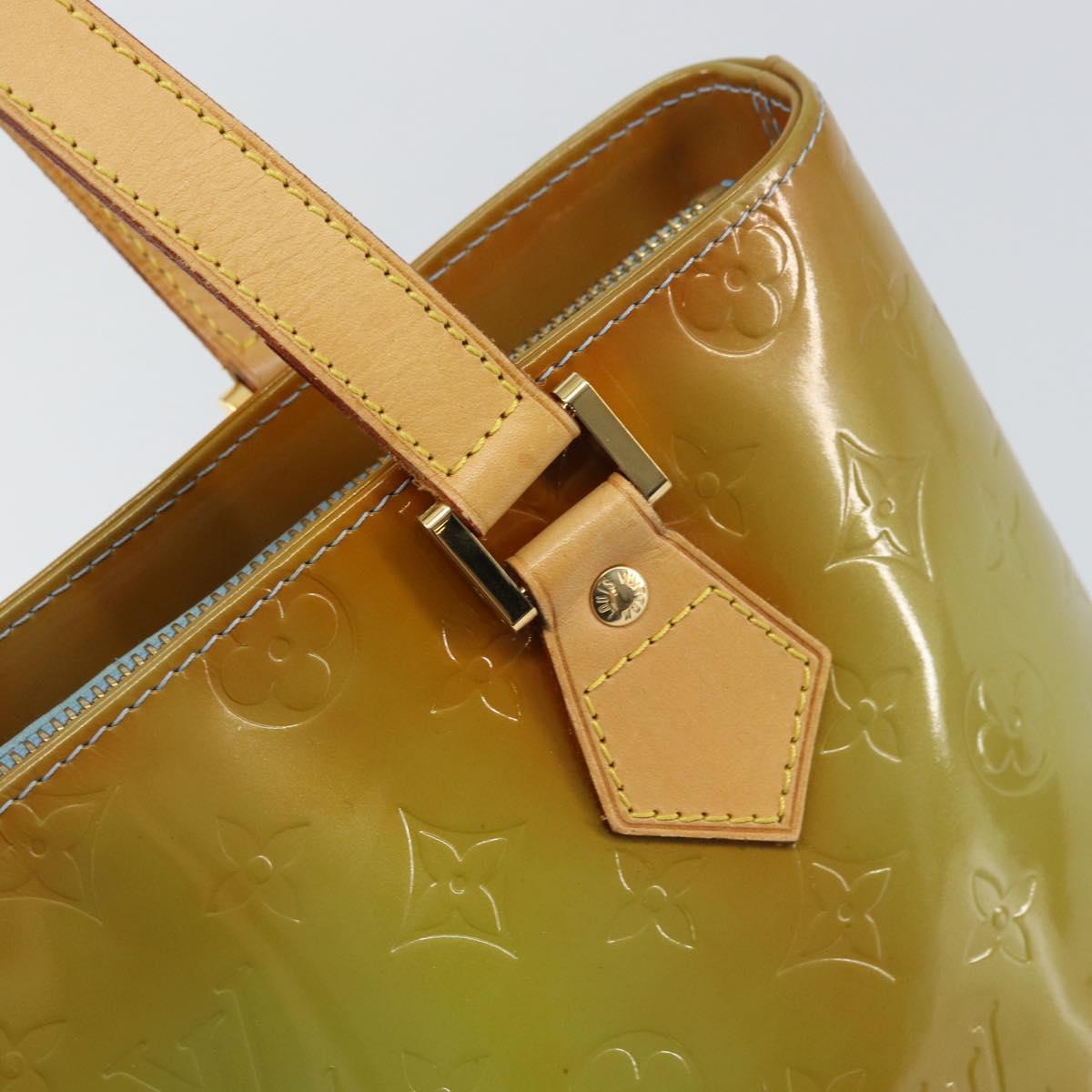 LOUIS VUITTON Monogram Vernis Houston Hand Bag Baby Blue M91005 LV Auth ka537