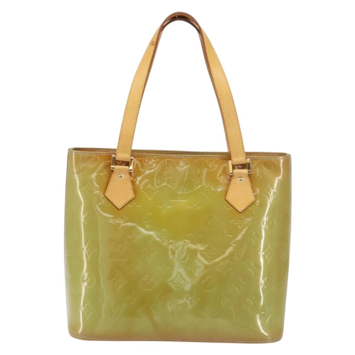 LOUIS VUITTON Monogram Vernis Houston Hand Bag Baby Blue M91005 LV Auth ka537