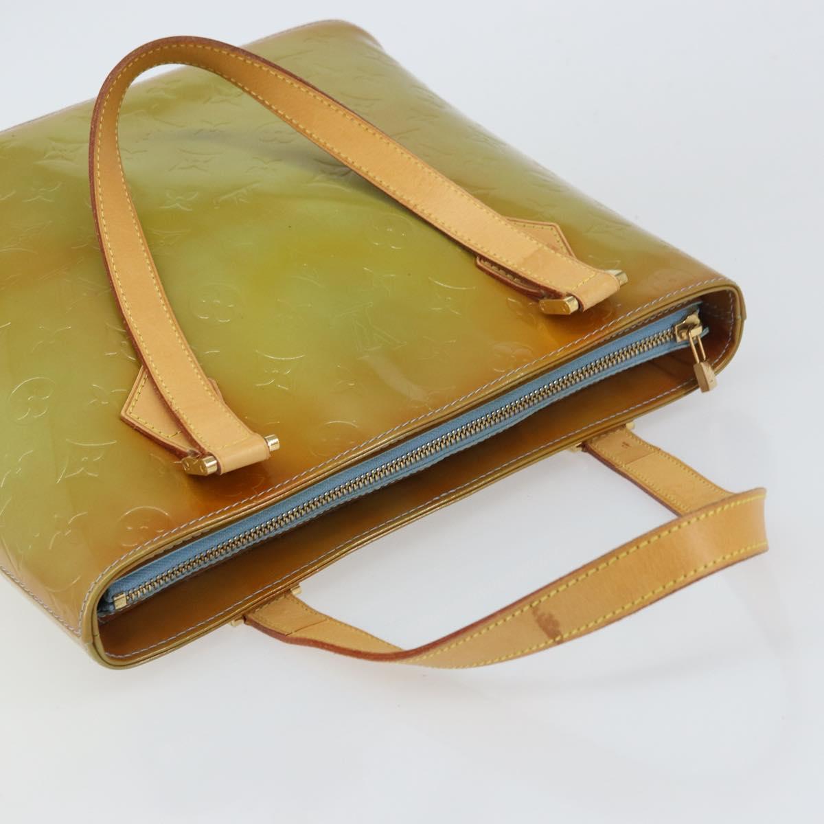 LOUIS VUITTON Monogram Vernis Houston Hand Bag Baby Blue M91005 LV Auth ka537