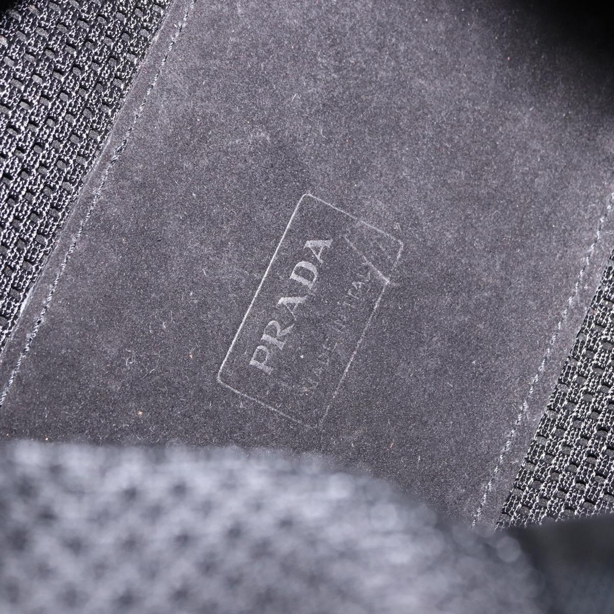 PRADA Hand Bag Canvas Black Silver Auth ka5371