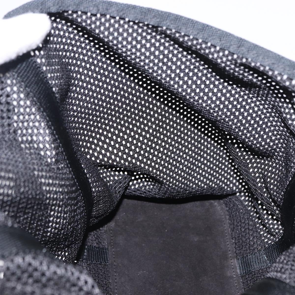 PRADA Hand Bag Canvas Black Silver Auth ka5371