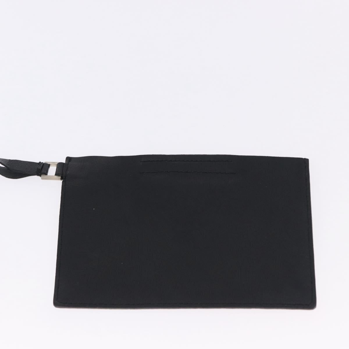 PRADA Hand Bag Canvas Black Silver Auth ka5371