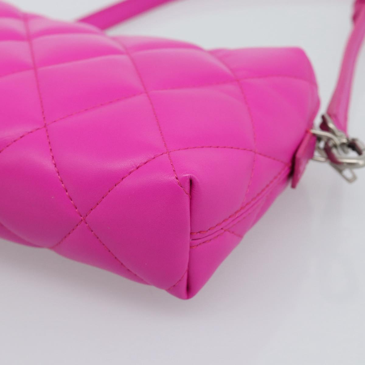 BALENCIAGA Shoulder Bag Leather Purple Silver 618080 Auth ka5373V