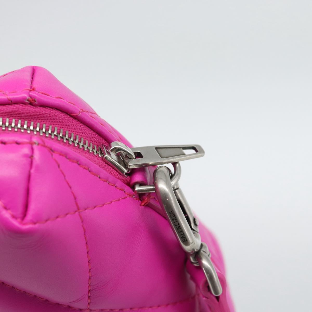 BALENCIAGA Shoulder Bag Leather Purple Silver 618080 Auth ka5373V