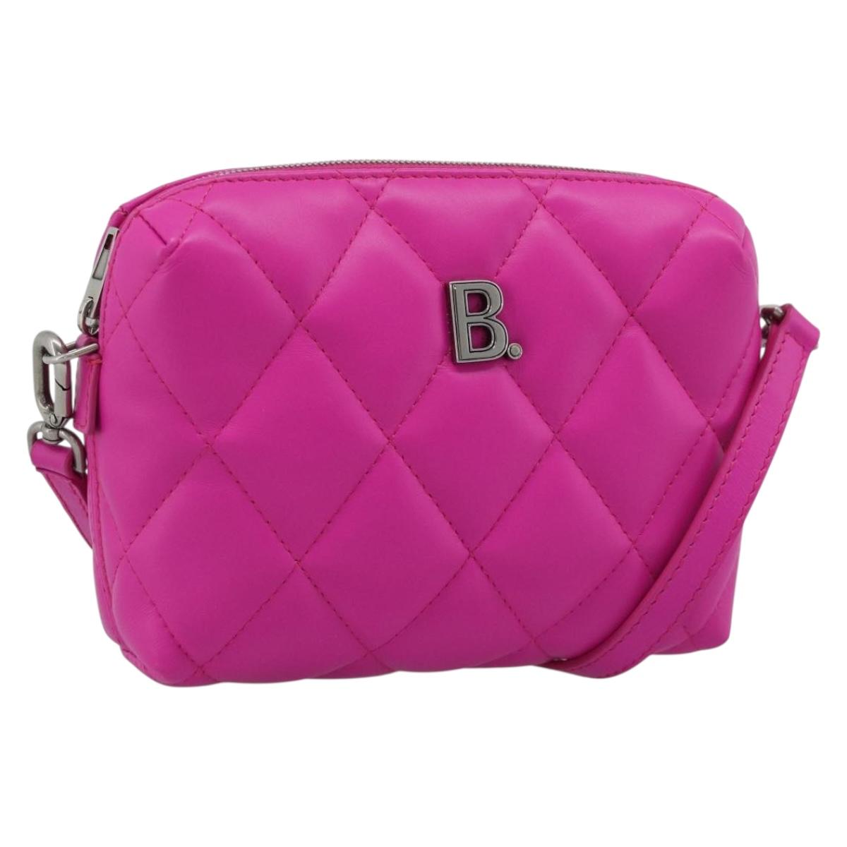 BALENCIAGA Shoulder Bag Leather Purple Silver 618080 Auth ka5373V