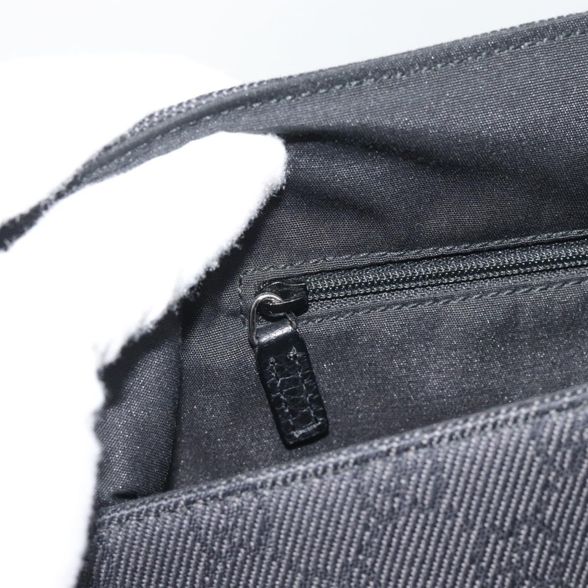 GUCCI GG Canvas Shoulder Bag Outlet Black Silver 272350 Auth ka5377