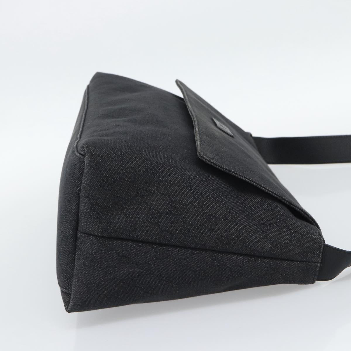 GUCCI GG Canvas Shoulder Bag Outlet Black Silver 272350 Auth ka5377