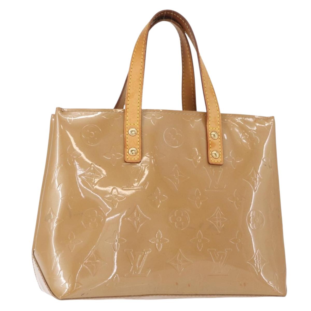 LOUIS VUITTON Monogram Vernis Reade PM Hand Bag Beige M91334 LV Auth ka538