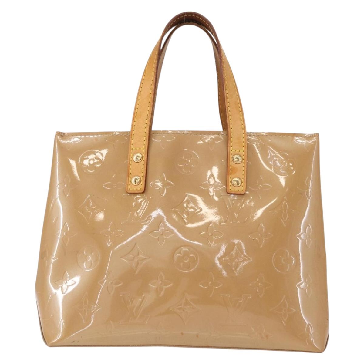 LOUIS VUITTON Monogram Vernis Reade PM Hand Bag Beige M91334 LV Auth ka538