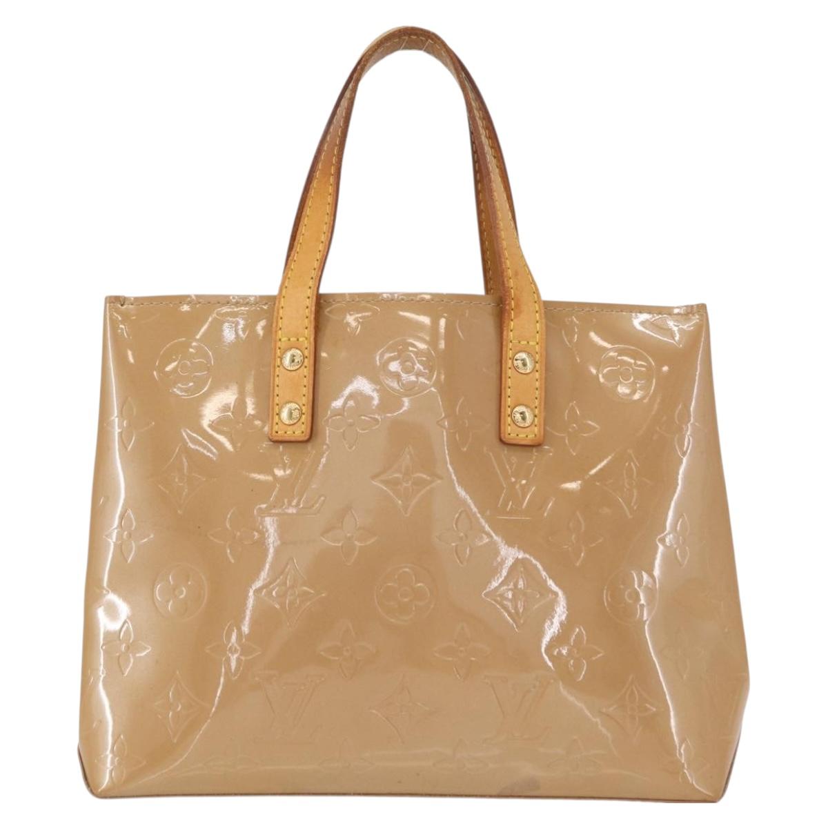 LOUIS VUITTON Monogram Vernis Reade PM Hand Bag Beige M91334 LV Auth ka538