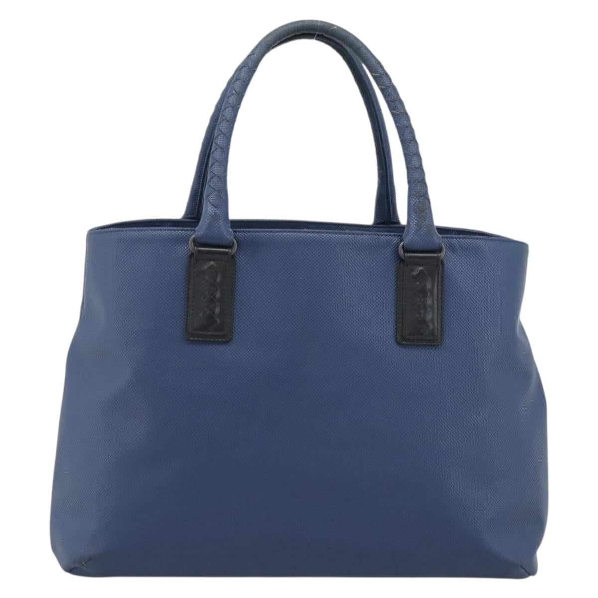 BOTTEGA VENETA Hand Bag Leather Blue Black Auth ka5382