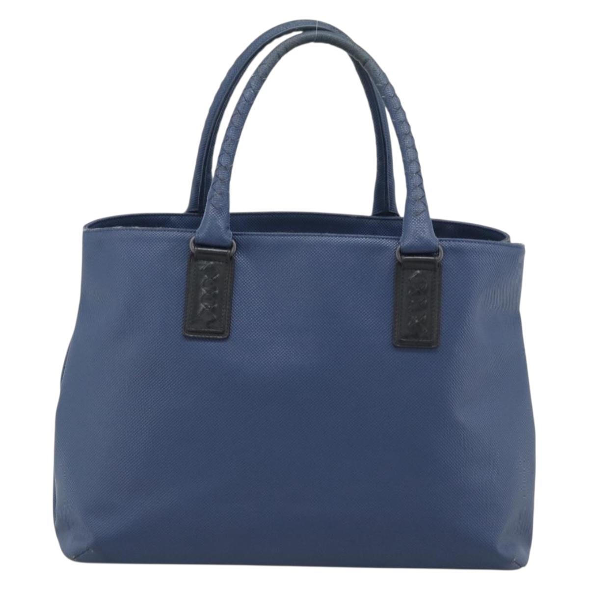 BOTTEGA VENETA Hand Bag Leather Blue Black Auth ka5382