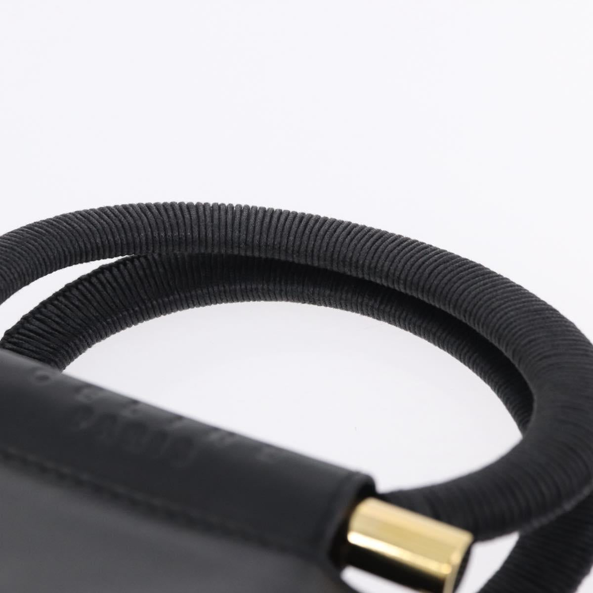CELINE Hand Bag Leather 2way Black Gold Tone Auth ka5384V