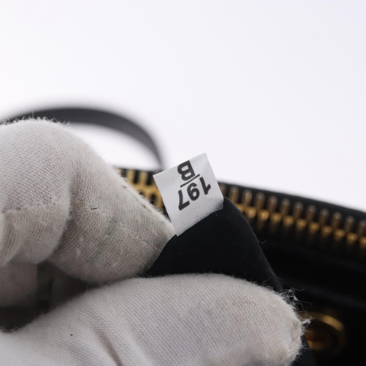 Miu Miu Hand Bag Leather 2way Black Gold Tone Auth ka5386M