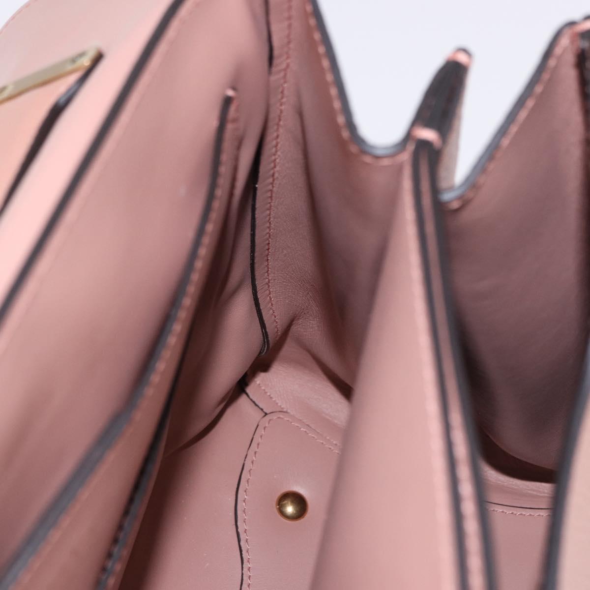 Salvatore Ferragamo Gancini Hand Bag Leather 2way Pink Gold Tone Auth ka5387V