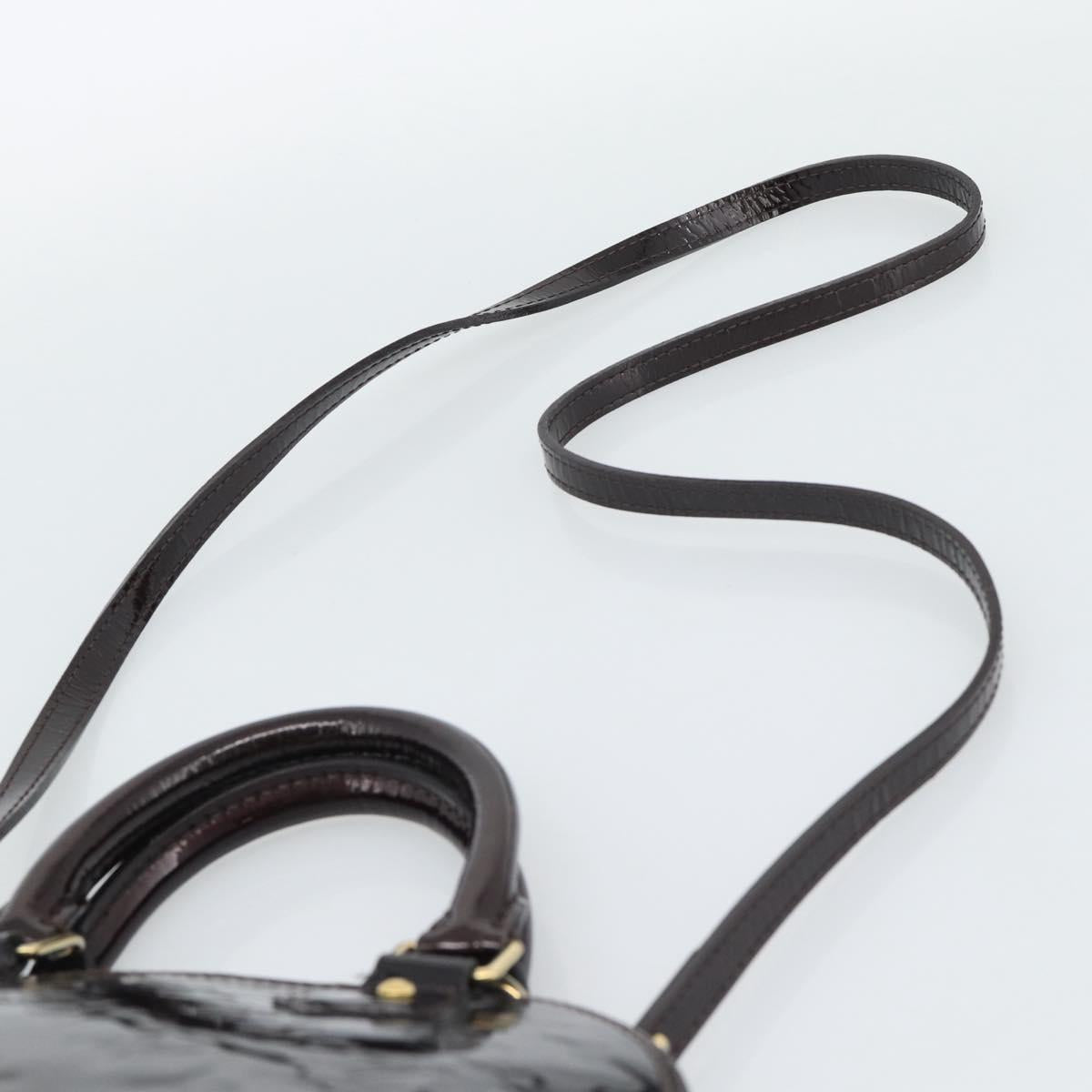 LOUIS VUITTON Monogram Vernis Alma BB Hand Bag Amarante M91678 LV Auth ka5391