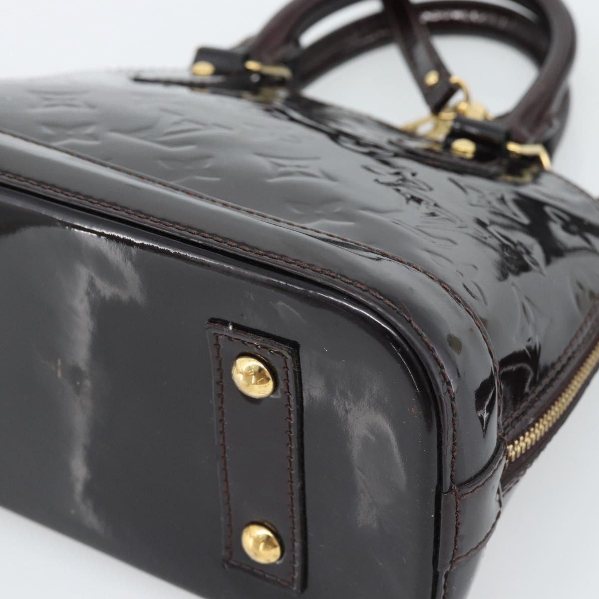 LOUIS VUITTON Monogram Vernis Alma BB Hand Bag Amarante M91678 LV Auth ka5391