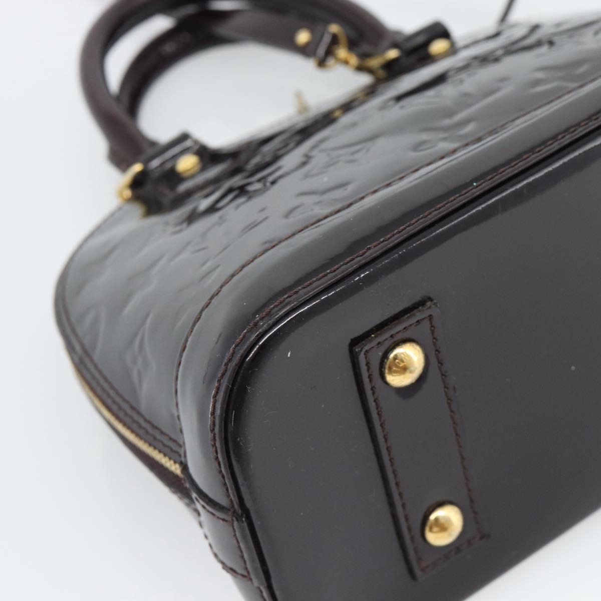 LOUIS VUITTON Monogram Vernis Alma BB Hand Bag Amarante M91678 LV Auth ka5391