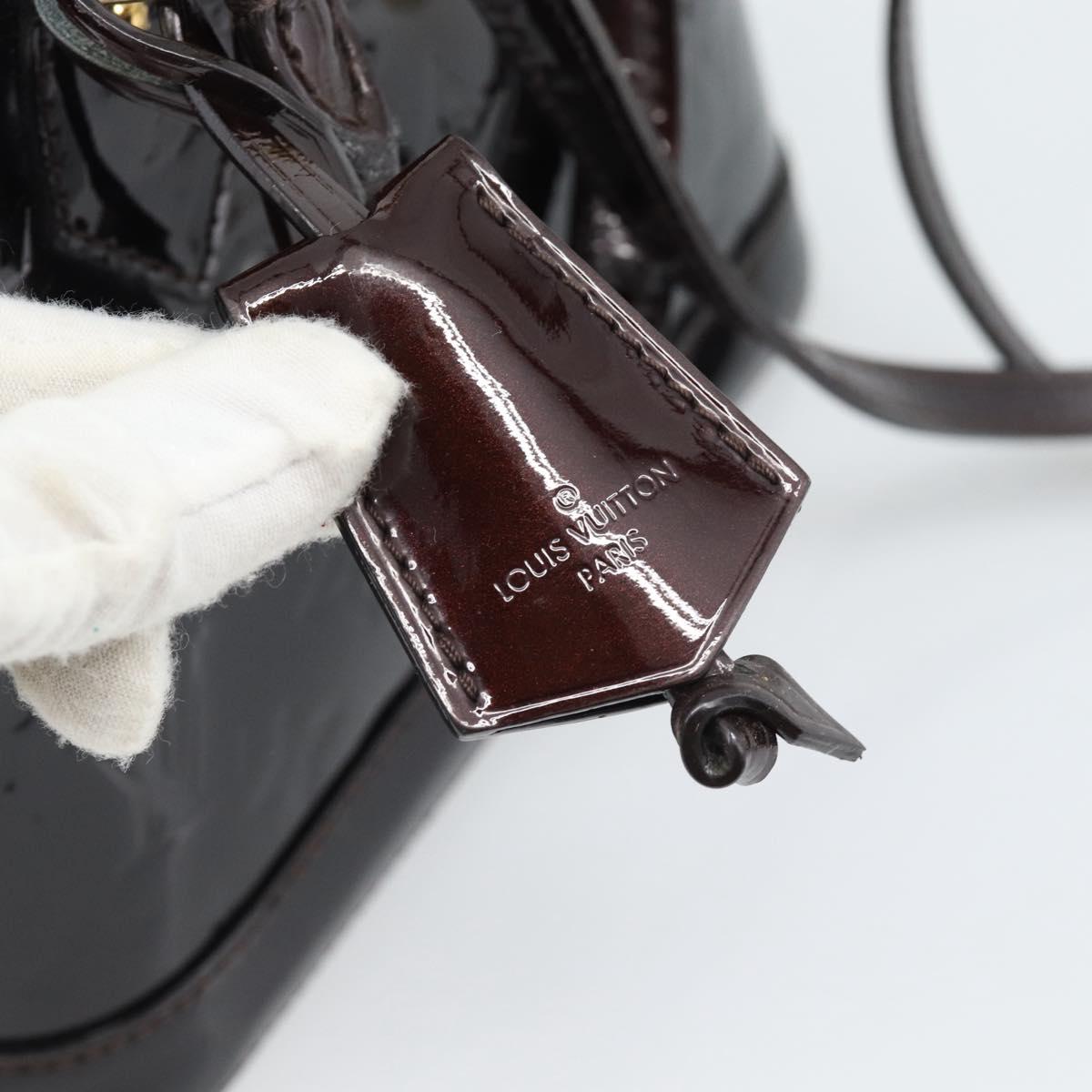 LOUIS VUITTON Monogram Vernis Alma BB Hand Bag Amarante M91678 LV Auth ka5391