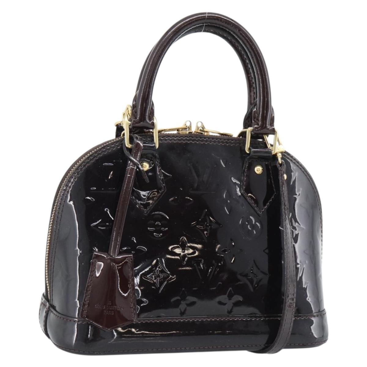 LOUIS VUITTON Monogram Vernis Alma BB Hand Bag Amarante M91678 LV Auth ka5391