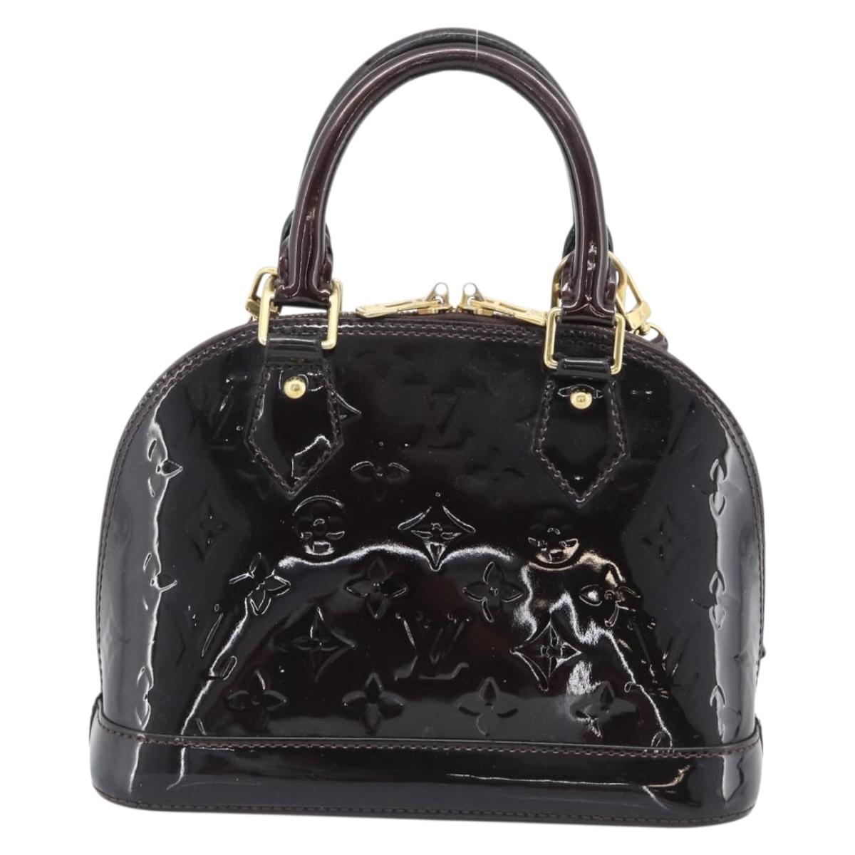 LOUIS VUITTON Monogram Vernis Alma BB Hand Bag Amarante M91678 LV Auth ka5391