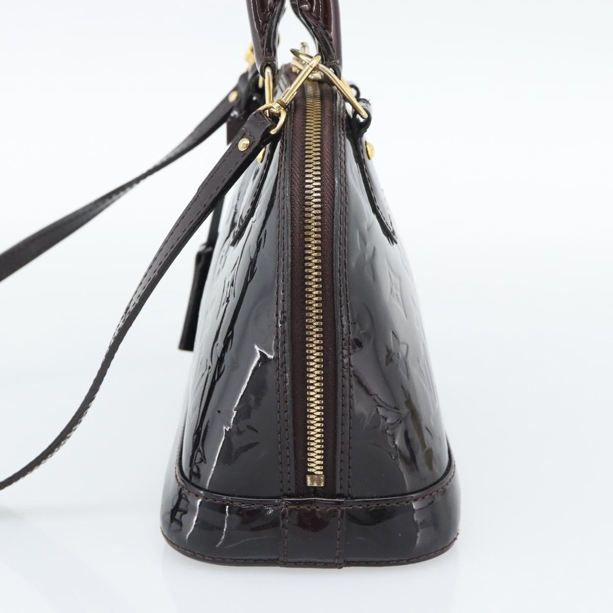 LOUIS VUITTON Monogram Vernis Alma BB Hand Bag Amarante M91678 LV Auth ka5391