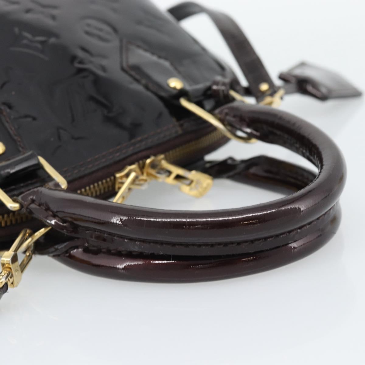 LOUIS VUITTON Monogram Vernis Alma BB Hand Bag Amarante M91678 LV Auth ka5391