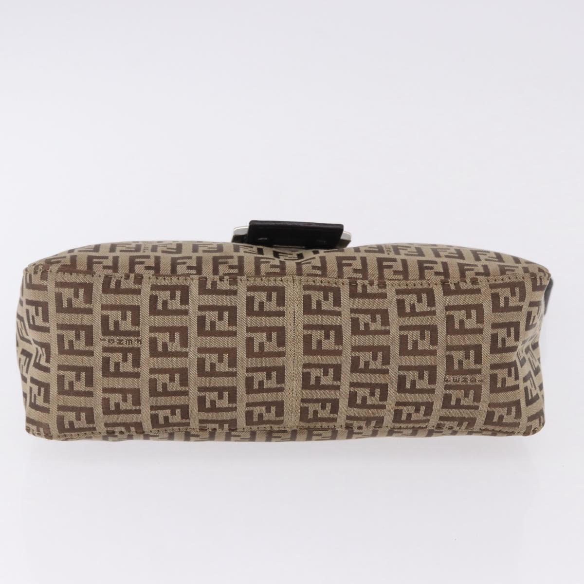 FENDI Zucchino Canvas Mamma Baguette Shoulder Bag Beige 8BR003 Auth ka5393V