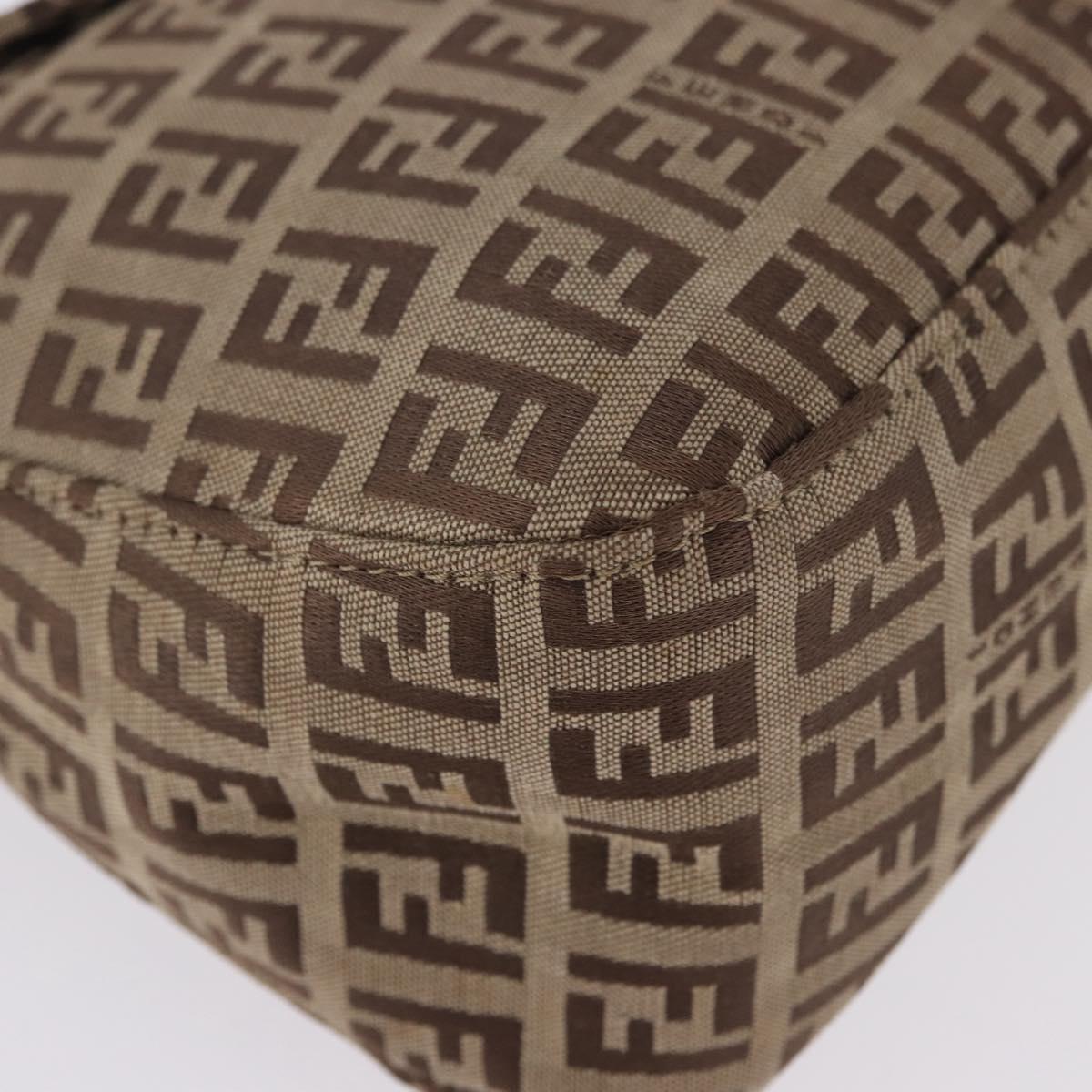 FENDI Zucchino Canvas Mamma Baguette Shoulder Bag Beige 8BR003 Auth ka5393V