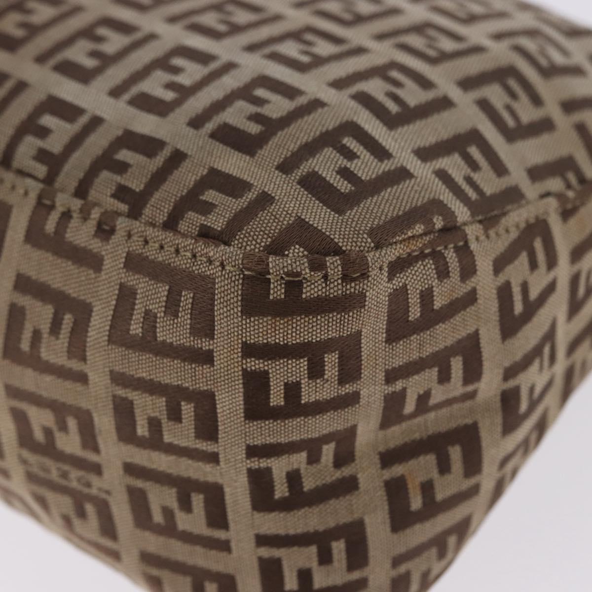 FENDI Zucchino Canvas Mamma Baguette Shoulder Bag Beige 8BR003 Auth ka5393V