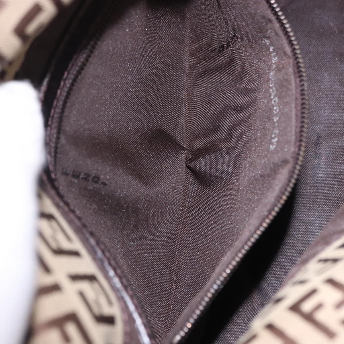 FENDI Zucchino Canvas Mamma Baguette Shoulder Bag Beige 8BR003 Auth ka5393V