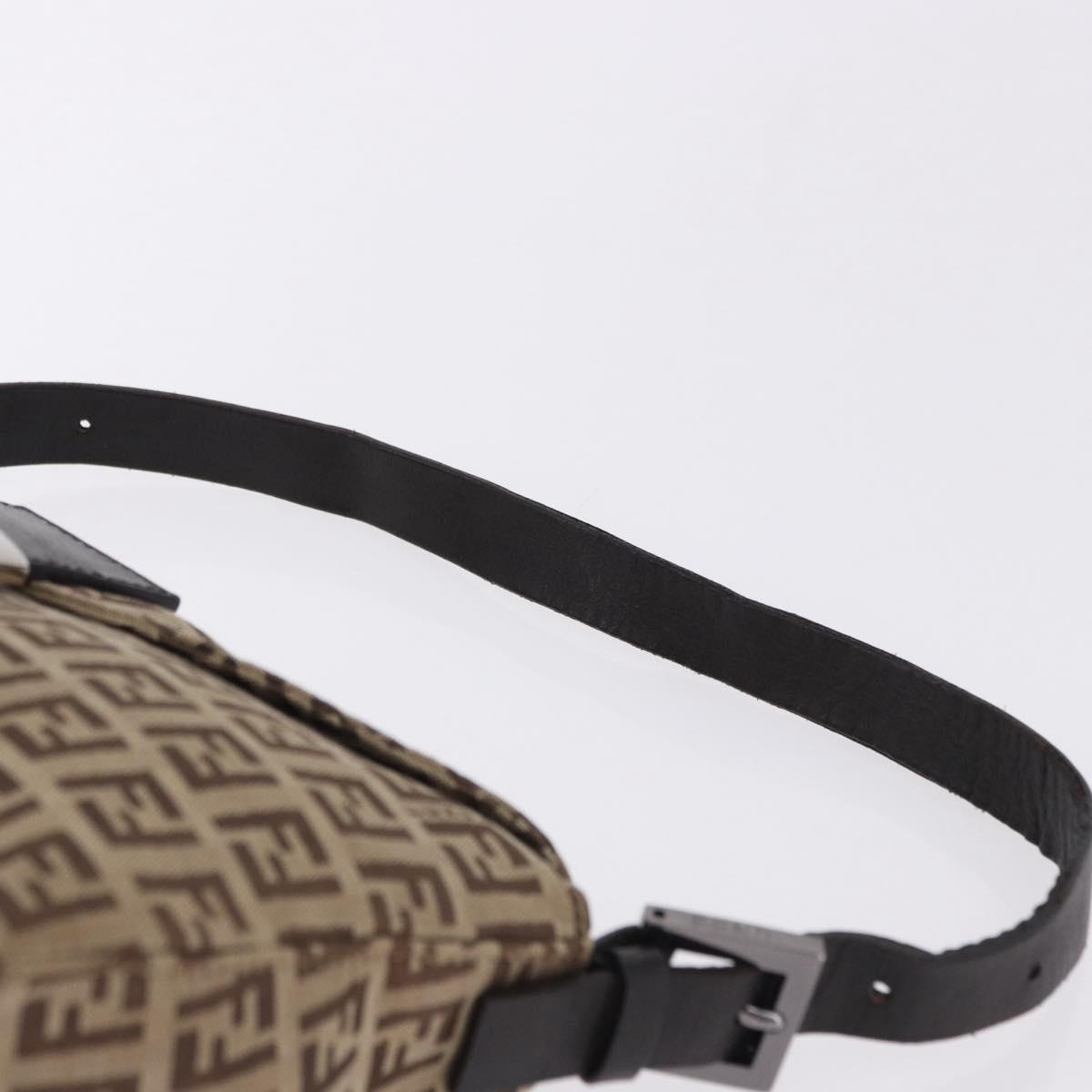 FENDI Zucchino Canvas Mamma Baguette Shoulder Bag Beige 8BR003 Auth ka5393V