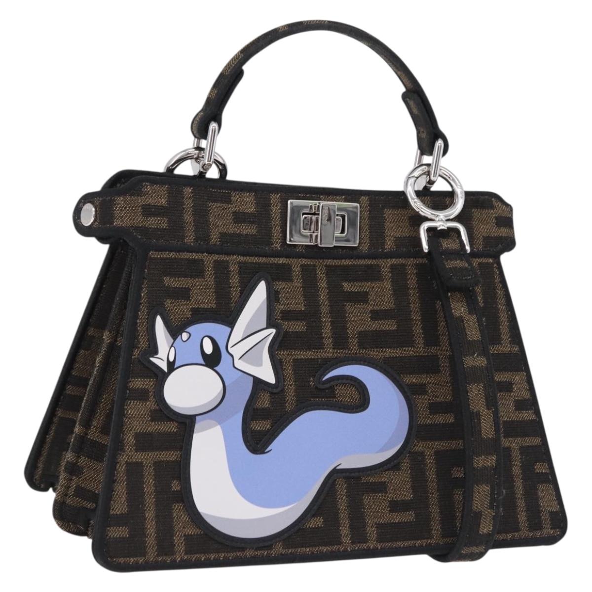 FENDI x FRGMT x POKÉMON Zucca Canvas Peek A Boo Dratini 8BN885 Auth ka5395SM