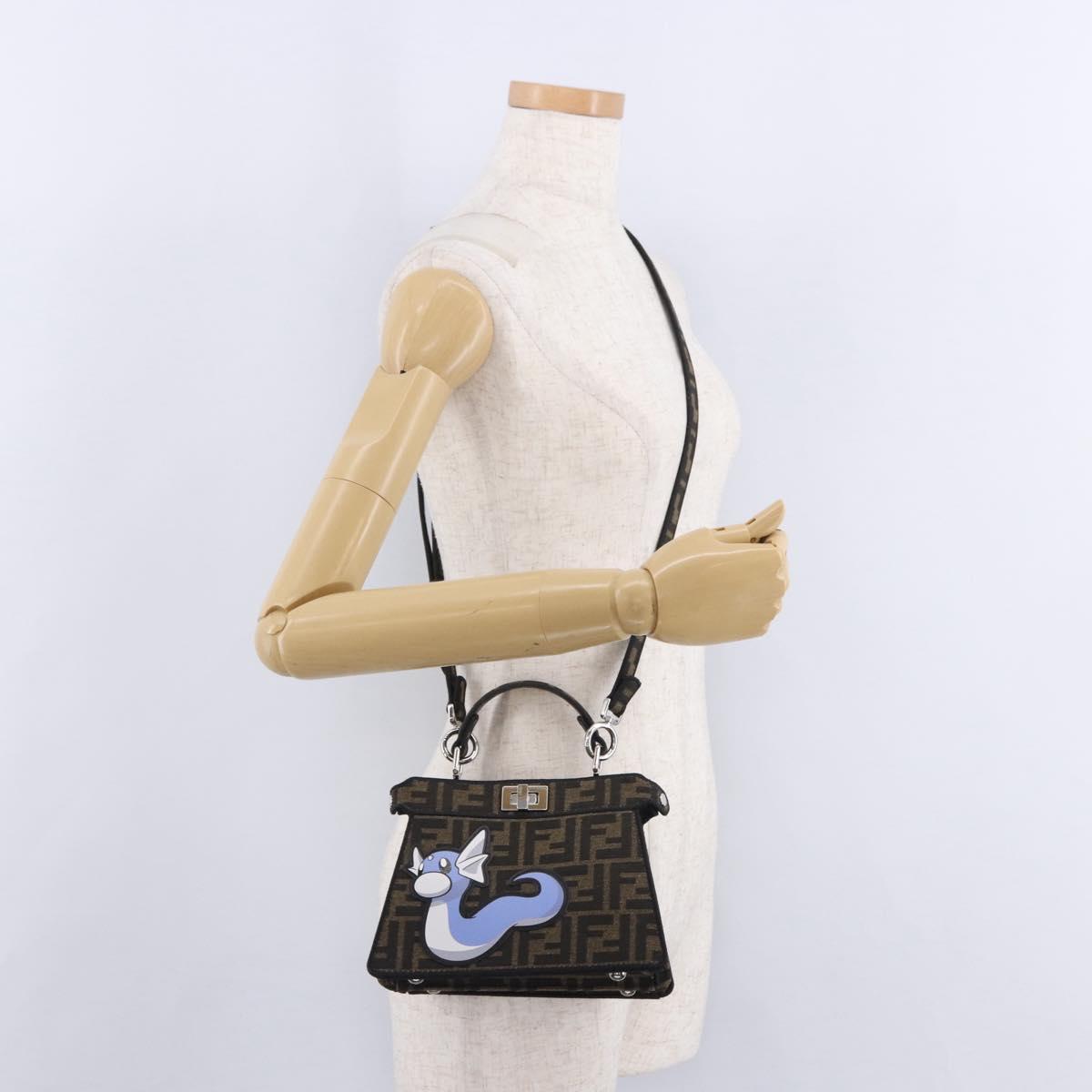 FENDI x FRGMT x POKÉMON Zucca Canvas Peek A Boo Dratini 8BN885 Auth ka5395SM