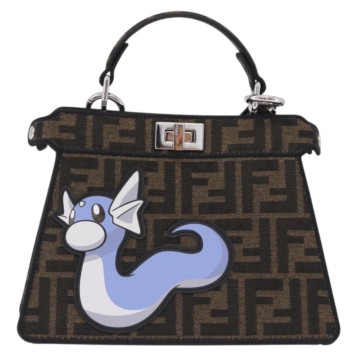 FENDI x FRGMT x POKÉMON Zucca Canvas Peek A Boo Dratini 8BN885 Auth ka5395SM
