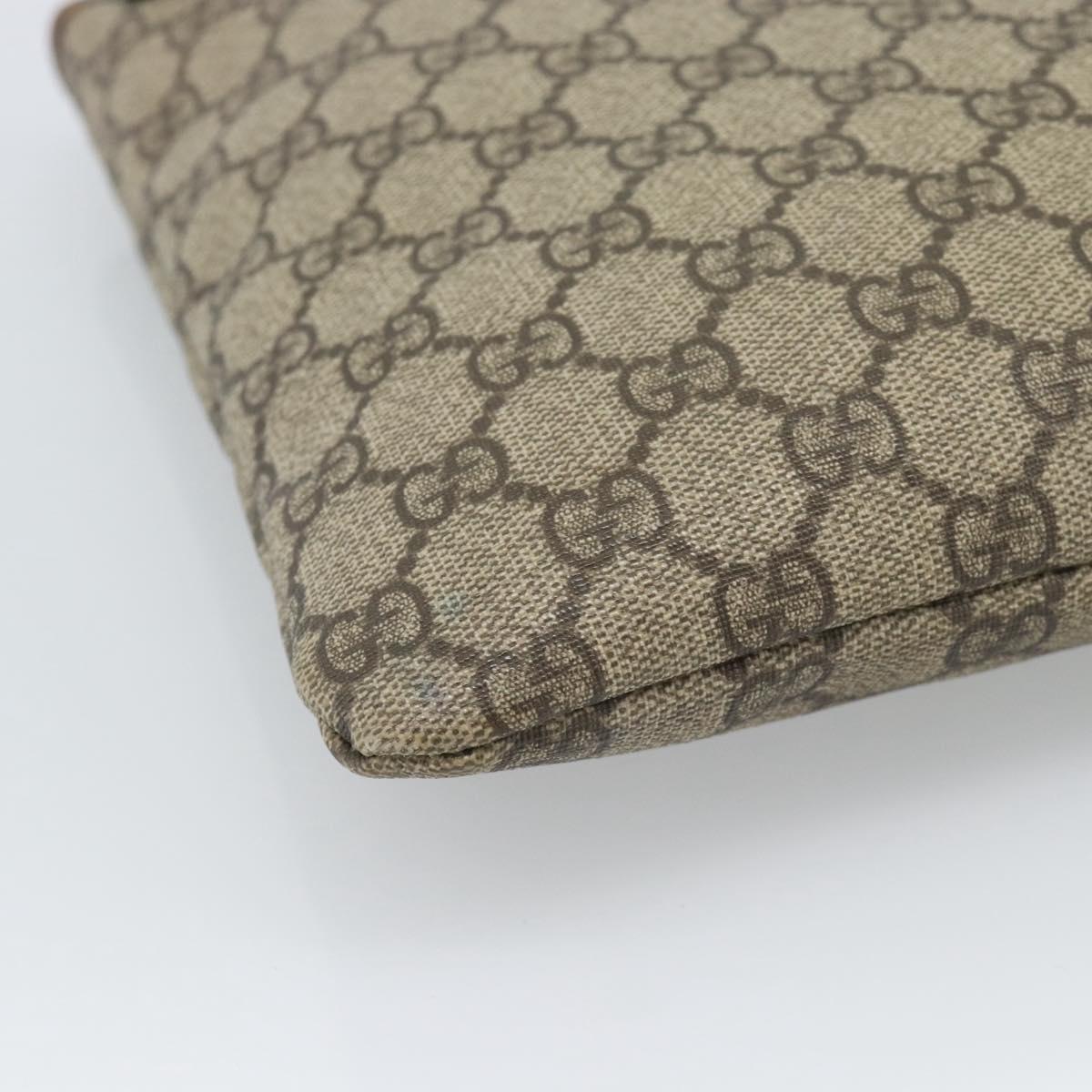 GUCCI GG Supreme Web Sherry Line Shoulder Bag PVC Beige Gold 246413 Auth ka5403