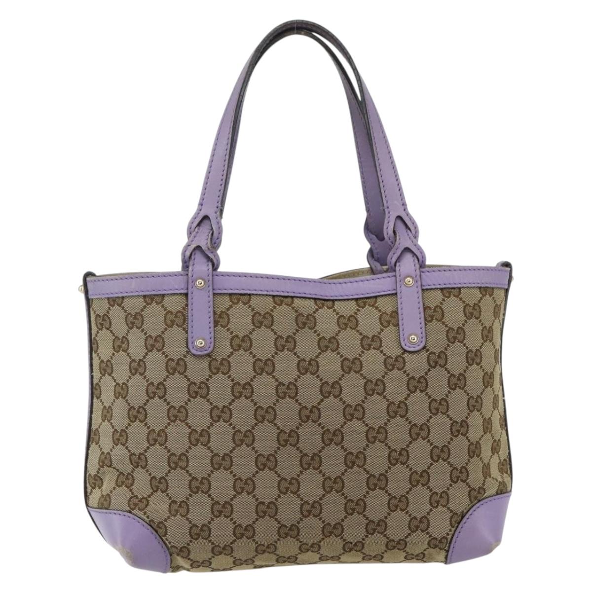 GUCCI GG Canvas Tote Bag Beige Gold 269878 Auth ka541
