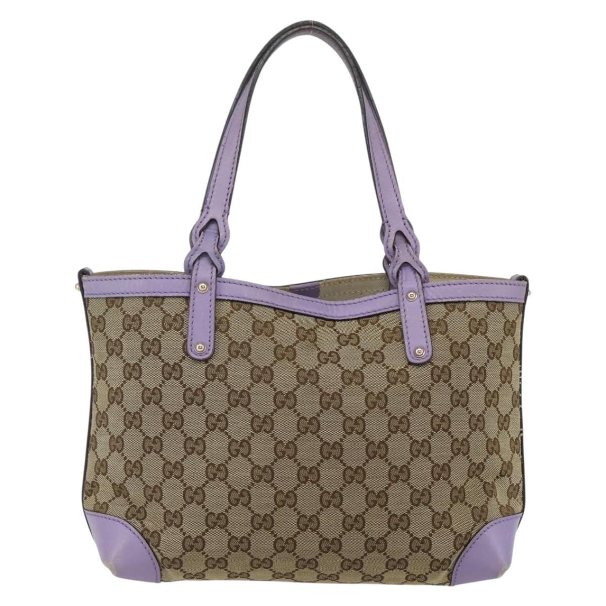 GUCCI GG Canvas Tote Bag Beige Gold 269878 Auth ka541