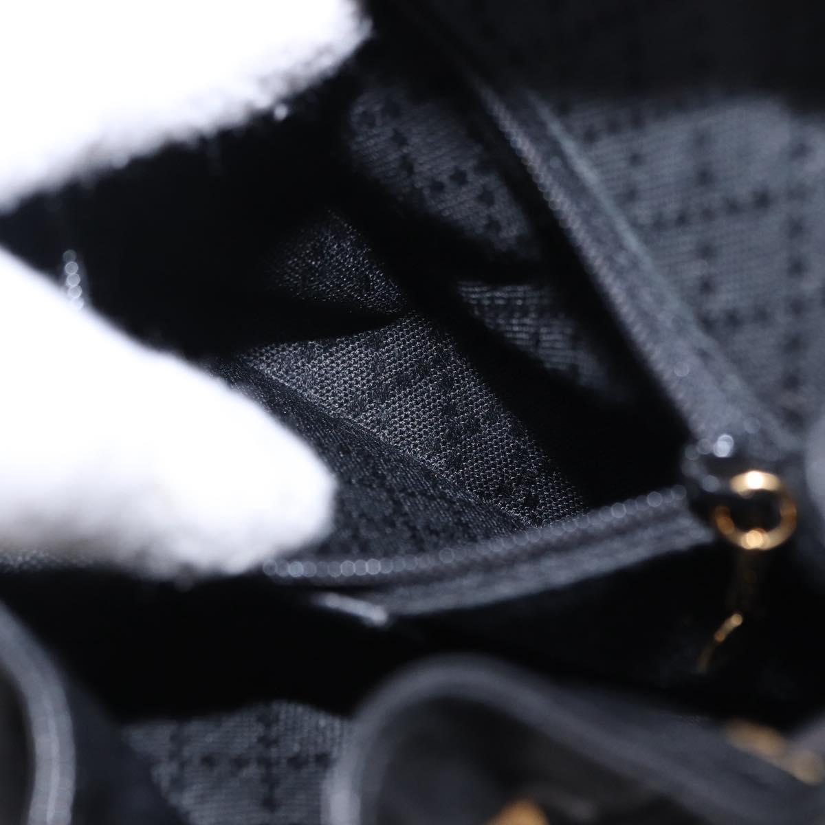 GUCCI Bamboo Backpack Leather Black Gold Tone 003 1705 0030 Auth ka5411A