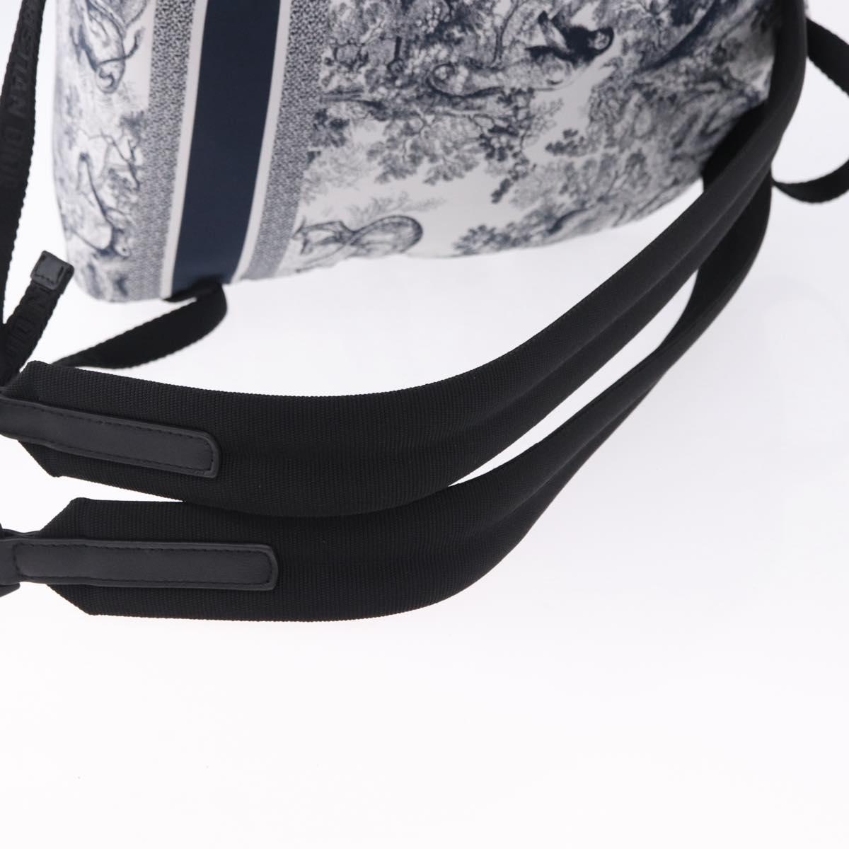 Christian Dior Toile de Jouy Backpack Nylon Navy White Auth ka5416M