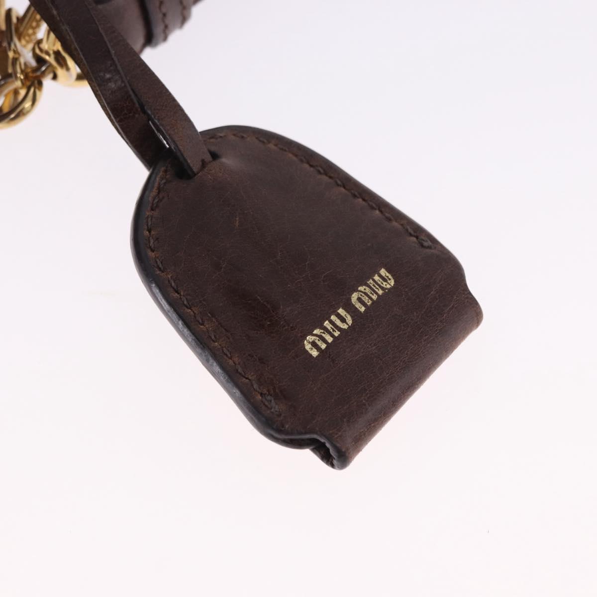 Miu Miu Matelasse Hand Bag Leather 2way Brown Gold Tone Auth ka5417