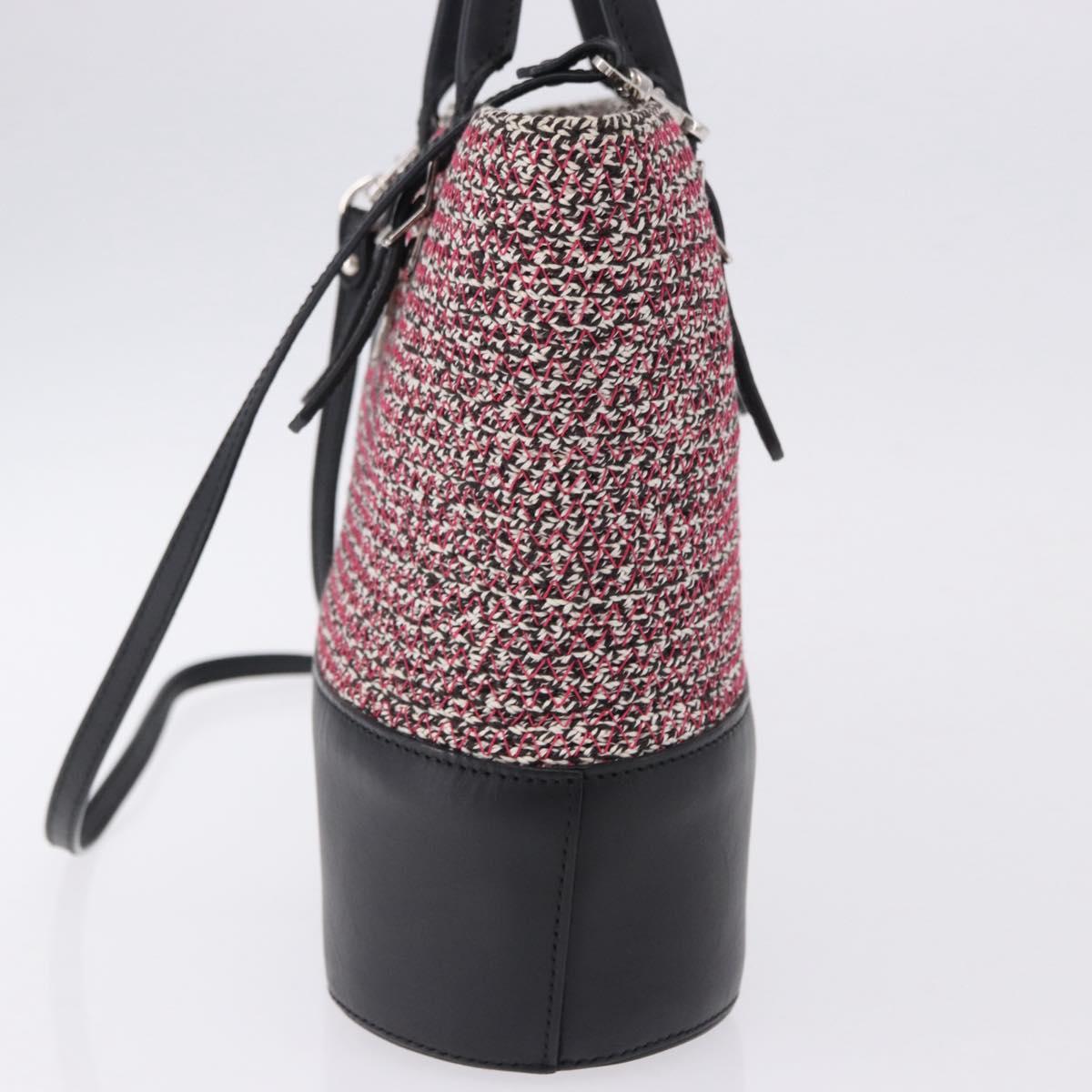 BALENCIAGA Hand Bag Canvas 2way Red Black 410790 Auth ka5418V